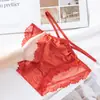 Bragas de mujer de alta gama estilo francés, satinadas brillantes con bordes ondulados, encaje color durazno, tangas sexy y transpirables para mujer