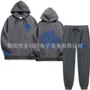 Vendas Diretas Transfronteiriças Outono e Inverno Novo Moletom com Capuz Estampado Tendência Manga Longa Calça Reta Solta Homem Tendência Japonesa