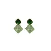 Brincos Quadrados Frescos e Brilhantes com Design de Gota de Óleo, Brincos Rombos Coloridos de Alto Padrão de Nicho, Brincos de Estilo Minimalista