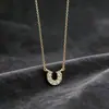 Collar en forma de U Sonrisa Dorada con Diamantes para Mujer, Cadena de Clavícula Minimalista de Lujo Ligero, Estilo Coreano y Japonés, Accesorio Versátil para el Día a Día