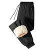 Pantalones de algodón con forro de felpa de cordero y algodón, pantalones cálidos de talla grande con grafeno, pantalones deportivos casuales de color liso para hombre, venta al por mayor transfronteriza