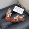 Tendencia de Temperamento Zapatos de Entrenamiento Alemanes de Suela Plana para Mujer 2026 Nuevo Otoño Retro Zapatos Casuales Versátiles con Cordones Bloque de Color Zapatos de Tabla ins