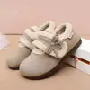 Zapatos Birkenstock Retro de Suela Gruesa Forrados Cálidos Completamente Cubiertos para Mujer Invierno Gamuza Aumento de Altura Interior Botas de Nieve Birkenstock Zapatos de Algodón con Piel