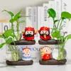 Vaso Hidropónico Guochao Zhong Kui Decoración de Escritorio Creativo Arreglo Floral Contenedor de Flores Cultivadas en Agua