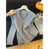 Conjunto OOTD estilo coreano: Elegante suéter de cuello en V para mujer, nuevo top interior de punto exquisito para otoño e invierno 2026