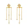 Pendientes de acero inoxidable con colgante de trébol de cuatro hojas y circonita, moda europea y americana, pendientes largos con borla, elegantes y de alta gama para mujer