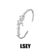 0011 Pulsera Minimalista de Alto Nivel con Diseño de Nicho Original, Estilo Fresco, con Piedras Preciosas Sintéticas Líquidas, de Plata de Ley S925 para Mujer