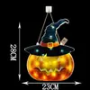 Decoração de Festa de Halloween Placa de Luz LED Abóbora Morcego Pendurado na Porta Festival dos Fantasmas Arranjo de Cena Pingente Pendurado Luz de Ambiente