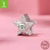 Yin Zi Yun Original Pulseira de Contas de Prata Esterlina S925 Estrela Pegada de Animal Trevo de Quatro Folhas Forma de Coração Contas para DIY