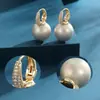 Brincos Argola Grandes com Pérolas e Agulha de Prata Personalizados, Estilo Exagerado de Nicho da Moda, Sensação de Alto Padrão, Brincos Versáteis Retrô Franceses