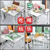 Mesa Plegable de Acero Inoxidable Mesa Portátil para Barbacoa Puesto Exterior Mercado Nocturno Mesa Pequeña Simple para Comer Mesa Rectangular para el Hogar