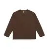 Ropa Mu Xi # Camiseta de retazos segmentada de peso pesado de 260 g para hombre, de manga larga, corte holgado, camiseta básica de otoño, sudadera blanca