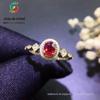 Joia de álcool de cristal Anel de rubi de Mianmar não queimável de cristal pombo Rubi Vermelho joia de prata de boca aberta S925 prata incrustada
