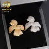 Anillo de Mariposa de 4 Pétalos de Moissanita Estilo Nuevo Transfronterizo Anillo de Hip-Hop Europeo y Americano Personalizado de Plata S925 para Hombres y Mujeres