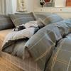 Algodón Puro 2025 Nuevo Juego de Cama de Cuatro Piezas Funda de Edredón a Cuadros de Algodón Puro Sábanas Ropa de Cama para Dormitorio de Primavera y Otoño
