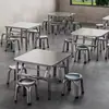 Mesa Dobrável de Aço Inoxidável Mesa Portátil para Churrasco Barraca Externa Mercado Noturno Comercial Mesa Simples para Refeição Mesa Quadrada Pequena com Cantos Arredondados