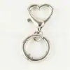 Fecho Combinado Argola de Mola em Formato de Coração, Chaveiro em Formato de Coração com Corrente, Chaveiro de Brinquedo Acessórios de Ferragens Criativos