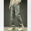 Jeans Bordados Estilo Americano para Hombre, Nueva Marca de Moda Primavera/Verano, Corte Recto Holgado, Lavados Pantalones Largos de Moda Callejera para Hombre