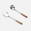Espátula de aço inoxidável, concha, escumadeira, espátula de fritura, colher de arroz, utensílios de cozinha domésticos, suprimentos de cozinha, conjunto completo de utensílios de cozinha