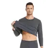 Ropa de invierno para hombre: Sudaderas y camisetas de manga larga, forradas de forro polar y engrosadas para abrigar, corte ajustado, capas base de cuello redondo, al por mayor