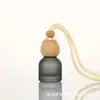 Botella de aromaterapia de vidrio de color esmerilado, adorno colgante para coche, botella de perfume, botella vacía de aromaterapia para ventilación de aire acondicionado, capacidad pequeña
