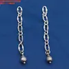 Cadena de Extensión de Plata de Ley con Cadena Plana Retorcida de Pez Pequeño con Cadena Retro Vieja DIY Hecha a Mano Cadena de Acabado con Cuentas