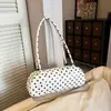 2026 Bolso de Bowling Nuevo Vintage de Lunares, Bolso de Mano de Alta Gama de Gran Capacidad para Viajes Diarios, Bolso de Hombro de Diseño Nicho