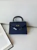 Bolsa 2026 Novo Estilo Tendência Segunda Geração Bolsa Kelly 22cm Fivela Prata Primavera Verão Sensação de Alto Padrão Bolsa Feminina Ombro Único Transversal de Mão