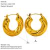 Pendientes Huecos de Acero Inoxidable y Bambú Transfronterizos Europeos y Americanos para Mujer, Pendientes Versátiles de Acero de Titanio Estilo Retro de Alta Gama Listos para la Venta