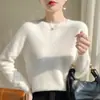 Nueva Prenda Exterior de Lana Andy de Primera Línea Lista para Usar Transfronteriza 2025 Cuello Redondo Otoño/Invierno Tejido de Punto Suéter Base para Mujer Holgado