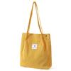 Bolsa de Veludo Cotelê Bolsa de Lona Feminina Grande Capacidade Bolsa de Compras Estilo Literário Preppy Bolsa Transversal Bolsa Tote Bolsa de Ombro Versátil