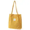 Bolsa de Veludo Cotelê Bolsa de Lona Feminina Grande Capacidade Bolsa de Compras Estilo Academia de Artes Bolsa Transversal Bolsa Tote Bolsa de Ombro Versátil