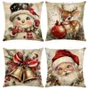 Comercio Exterior Transfronterizo Más Vendidos Fundas de Almohada Navideñas Personalizadas para Sofá de Sala de Estar, Cojines Decorativos Festivos para Dormitorio, Almohadas y Fundas de Almohada