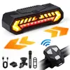Luz Trasera de Giro para Bicicleta con Control Remoto Inalámbrico JOHORSE con Proyección al Suelo, Resistente al Agua IPX4, No Requiere Herramientas para Rodar de Noche