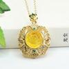 Colgante de Ámbar Natural Aiyu Collar de Flor de Ámbar Dorado Joyería para Mujer Fábrica Venta al por Mayor Dropshipping S3122701