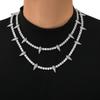 Nova Corrente de Tênis Spike Hip-Hop 4mm5mm Corrente de Tênis Completa Diamante Spike Corrente de Tênis Personalizada Marca Moderna Corrente de Clavícula de Zircão Masculino