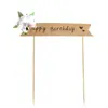 Tarjeta de cumpleaños de papel Kraft fresca Tarjeta de decoración de pastel de frutas Mori Flor Feliz Cumpleaños Plug-in