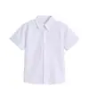 Camisa blanca de manga larga para niños y niñas, camisa de manga corta para niños medianos y grandes, uniforme escolar blanco de primaria, disfraz de actuación