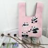 Nova bolsa de tecido voador bolsa de malha feminina saco de balde de lã japonês e coreano estilo All-match Hand-carried Casual Tote Bag Lunch Bag