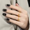 Nuevo anillo apilado de diseño nicho de herencia de estilo antiguo chino, anillo de acero de titanio cepillado, anillo de moda personalizado para dedo índice femenino