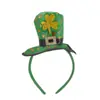 Festival Irlandês Headband de Lantejoulas Trevo Headband de Laço Verde Headwear Topper de São Patrício Acessórios de Cabelo