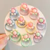 Coloridos pasadores de pelo de pulgar estilo coreano para niños y niñas, lindas diademas, dulces cordones para el pelo de niños, gomas elásticas de alta elasticidad, accesorios para el pelo