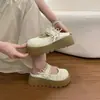 Zapatillas versátiles de estilo francés con lazo y punta cerrada, adecuadas para combinar con faldas, para mujeres petite, con suelas gruesas para aumentar la altura, nuevo modelo primavera/verano 2026
