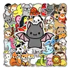 50 adesivos criativos de animais de desenho animado para mala personalizados tendência papel revestido laptop carro decoração de comércio exterior