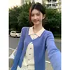Suéter de Punto de Manga Larga con Cuello Falso de Dos Tonos para Mujer, Nuevo Estilo Otoño, Suave y Agradable, Top Ajustado y Favorecedor