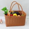 Cesta de ratán cesta de compras doméstica cesta de almacenamiento cesta de regalo cesta de compras cesta de flores portátil cesta de picnic portátil para exteriores