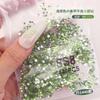 Pedras Strass Redondas Pequenas Verdes de Fundo Plano, Pedras Strass Redondas Verde Claro para Nail Art, Pedras Strass de Vidro Brilhantes, Pedras Strass de Cores de Verão para Unhas, Acessórios para Nail Art