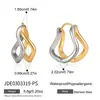 Pendientes Jieding de Acero de Titanio Lujo Ligero Sensación de Alta Gama Doble Capa Ola Hueca Moda Cierres para Pendientes Joyería para Orejas de Acero Inoxidable Venta al por Mayor Transfronteriza