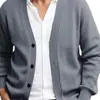 Outono Inverno 2026 Novo Cardigan Masculino Casual de Negócios Tricô Solto Manga Longa Casaco Suéter de Botão Único