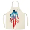 Delantal con estampado de superhéroes Marvel Superman Iron Man Batman adulto niños bata de limpieza ventas directas de fábrica